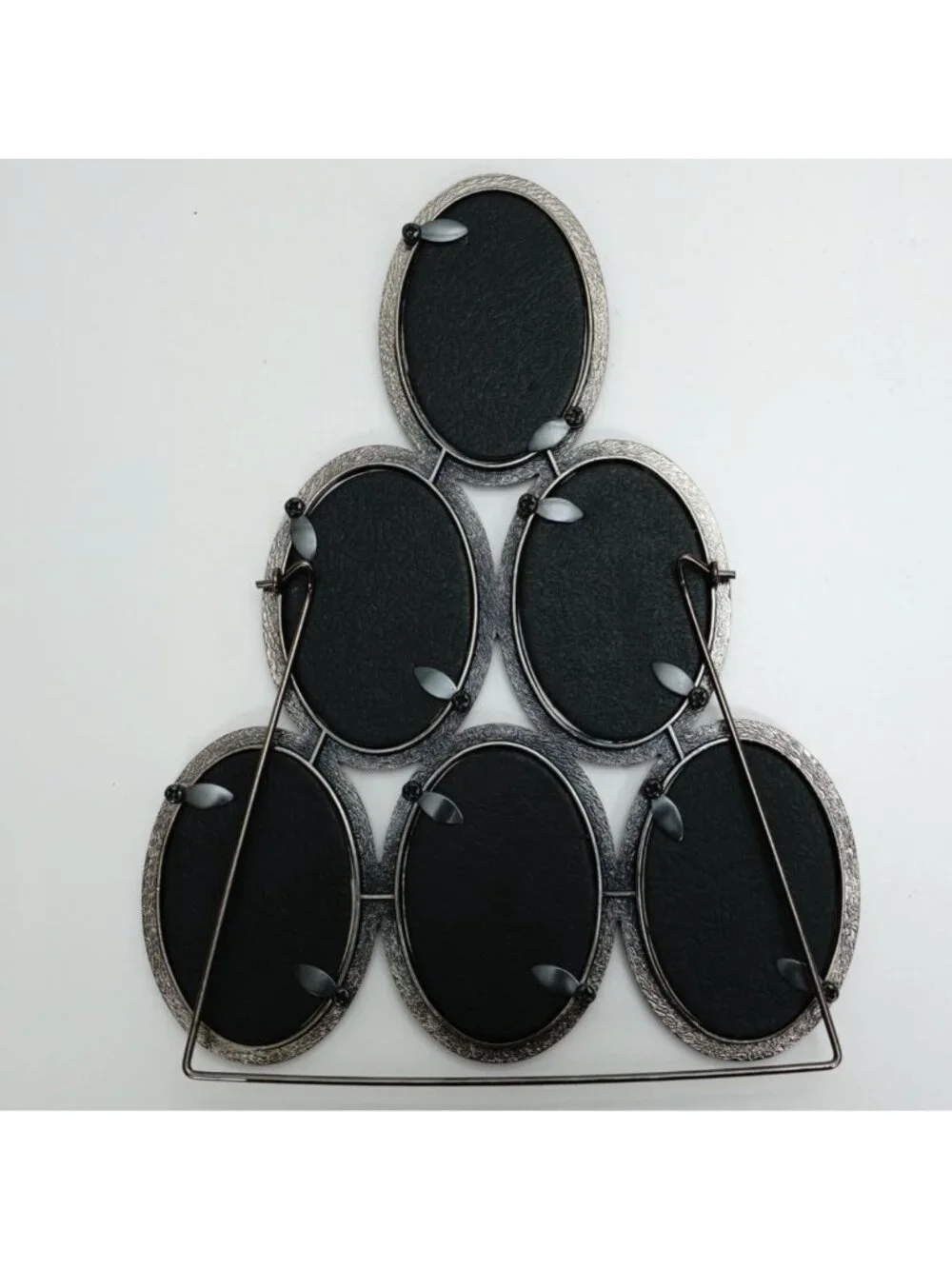 Burnes of Boston Oval Picture Frame 6 Pictures 2x3 Silver Tone Metal